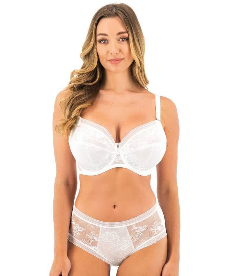 Fantasie Fusion Lace Underwire Full Cup Side Support Bra - White - Curvy  Bras
