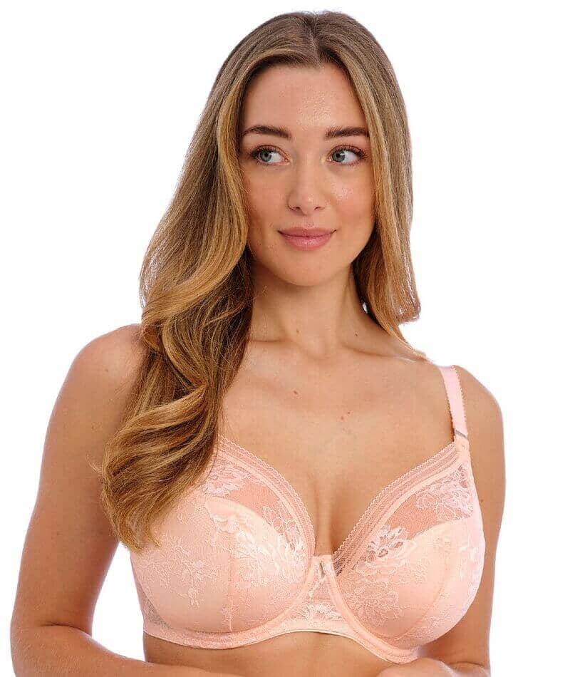 Cut-out Lace Padded Underwire Plunge Bra