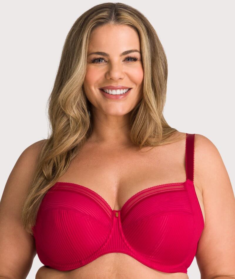 adviicd She Fit Sports Bras Women's Plus Size Cate Underwire Full Cup  Banded Bra Red B