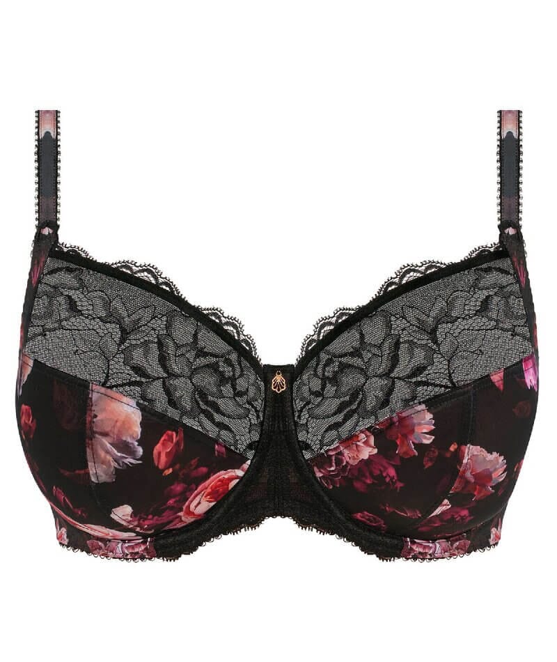 Gaia Collection Padded Non-Wired 3/4th Coverage Lacy Bralette Bra - Red