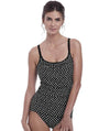 Fantasie Swim Santa Monica Underwired Scoop Neck Tankini Top - Black & White Swim