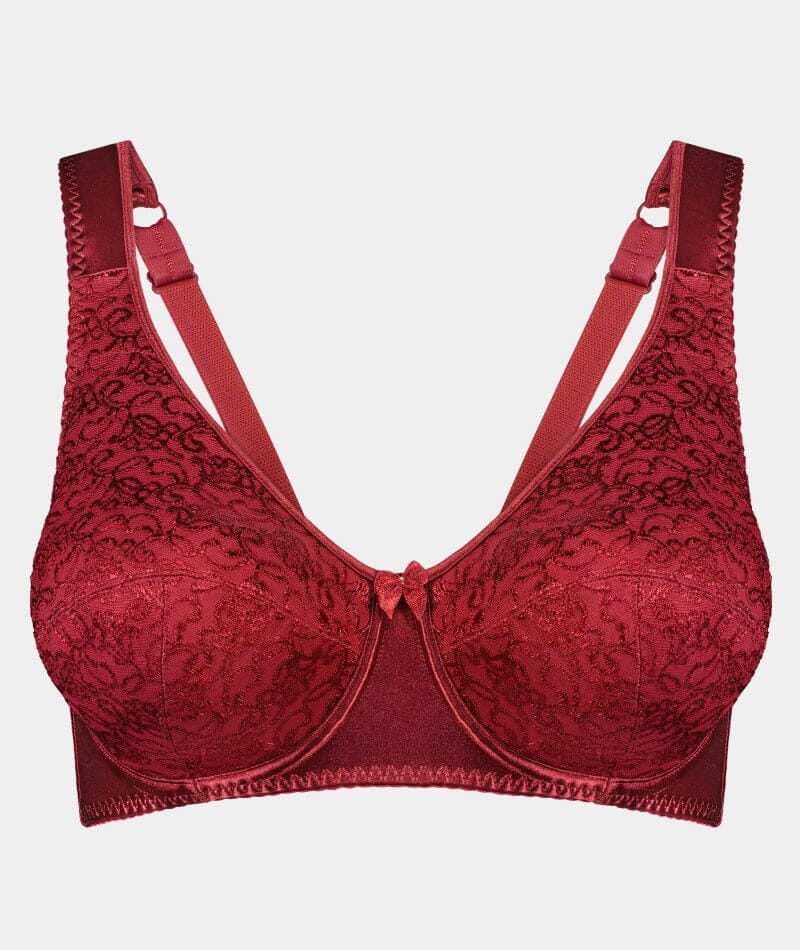 Buy Red Floral Lace Underwired Bra 42G, Bras