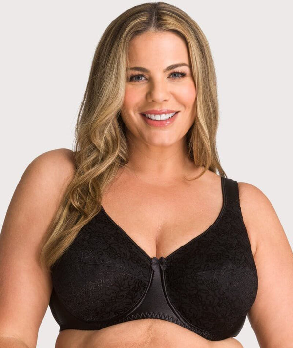 Women's Plus Size Minimizer Sleep Unlined Full Coverage Lace Wirefree Bra  46A