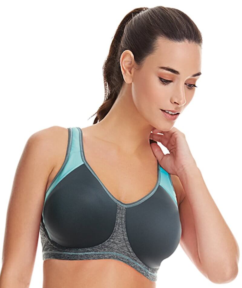 NEW M&S 2 PACK UNDERWIRED HIGH IMPACT SPORTS BRAS SIZE 32GG in PLATINUM MIX