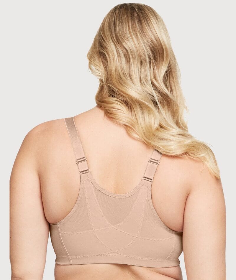 BRA FOR YOU®-FRONT CLOSURE BACK SMOOTHING SUPPORT BRA-BLACK