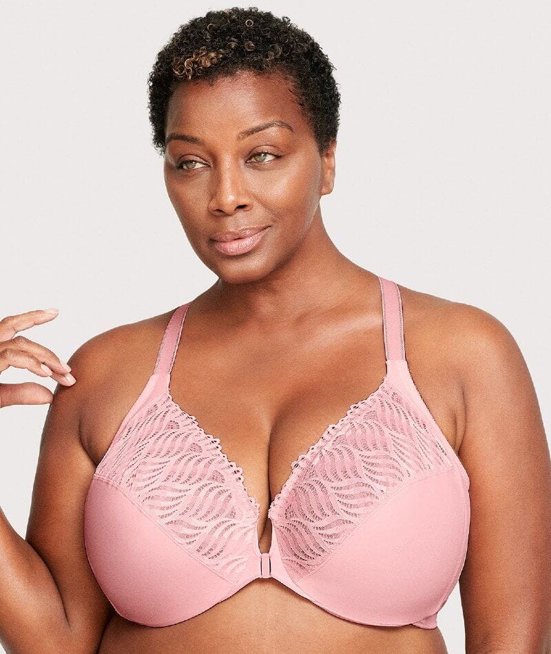 Blush Padded & Wired Lace Longline Multiway Bra - Size 32 to 38