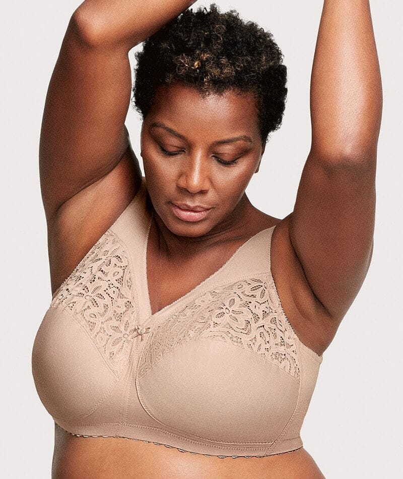 Glamorise Magiclift Cotton Wire Free Support Bra Cafe Curvy Bras 0005