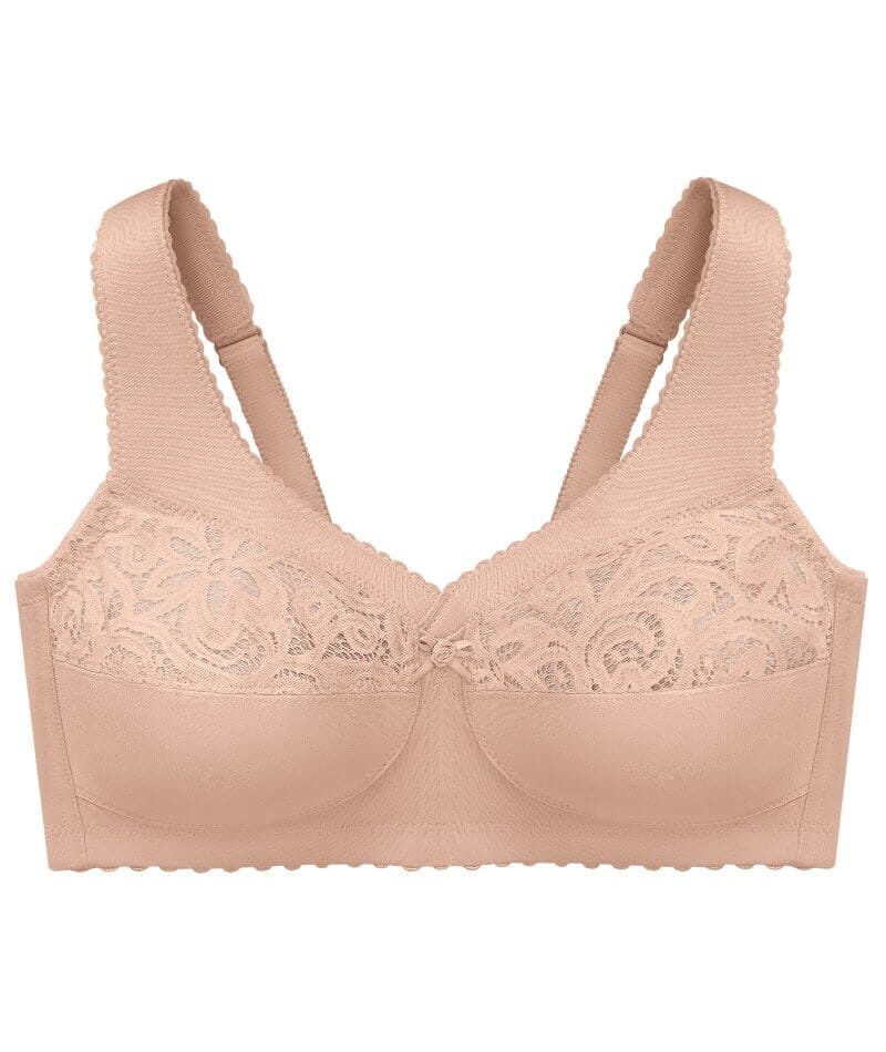 Glamorise MagicLift Cotton Wire-free Support Bra - Cafe - Curvy Bras