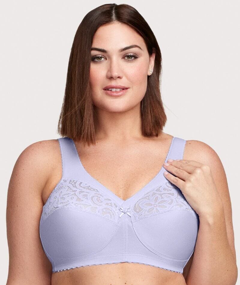Glamorise Womens Magiclift Cotton Support Wirefree Bra 1001 Lilac 40dd :  Target