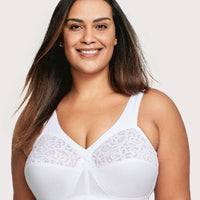 This Glamorise Bra has EVERYTHING! 46D BEAUTY~SOFT-CUP~WIDE-STRAPS Ivory NEW