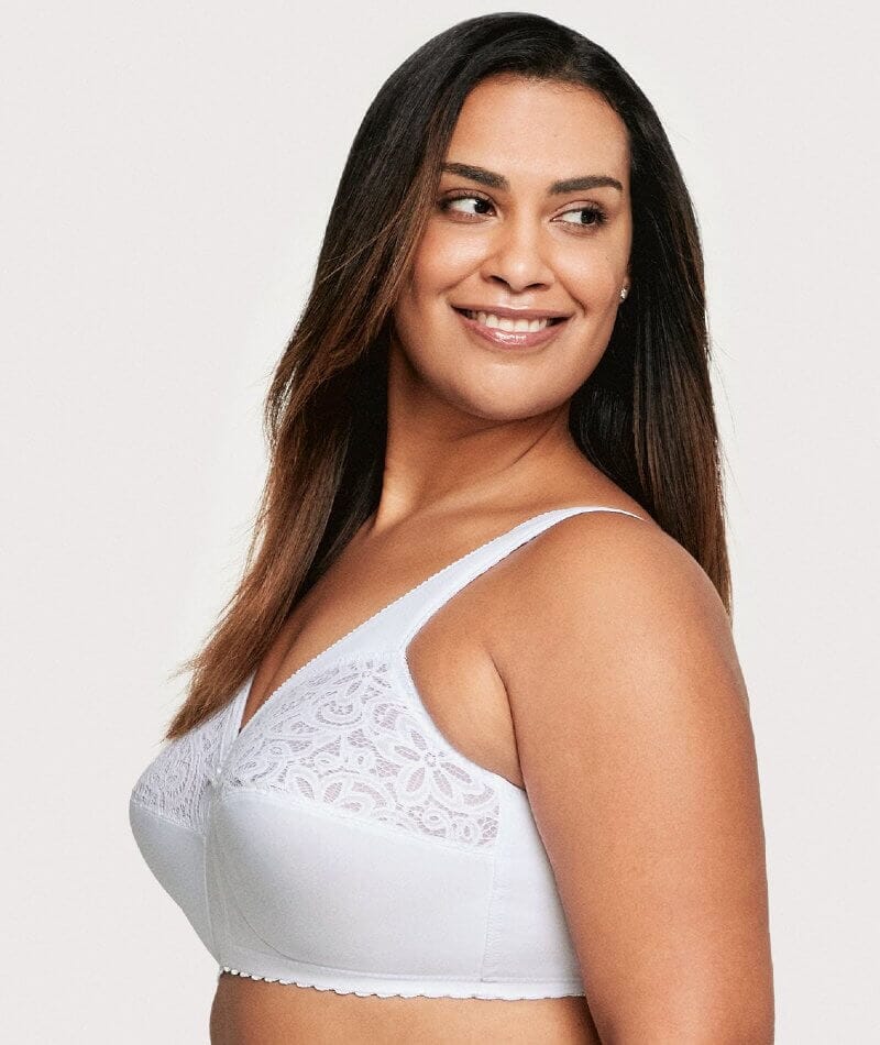 Non Wired Cotton Bra in White Feel Good Support