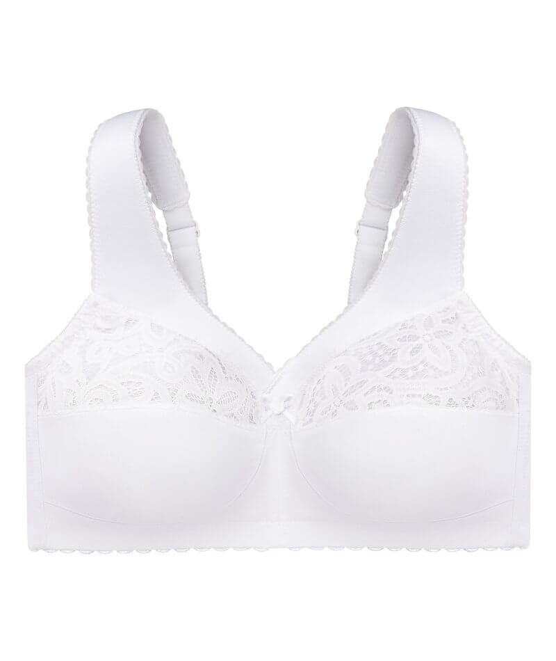 Glamorise MAGIC LIFT Support Bra 48H WIDE~CUSHIONED~STRAPS White NEW &  SEALED - Helia Beer Co