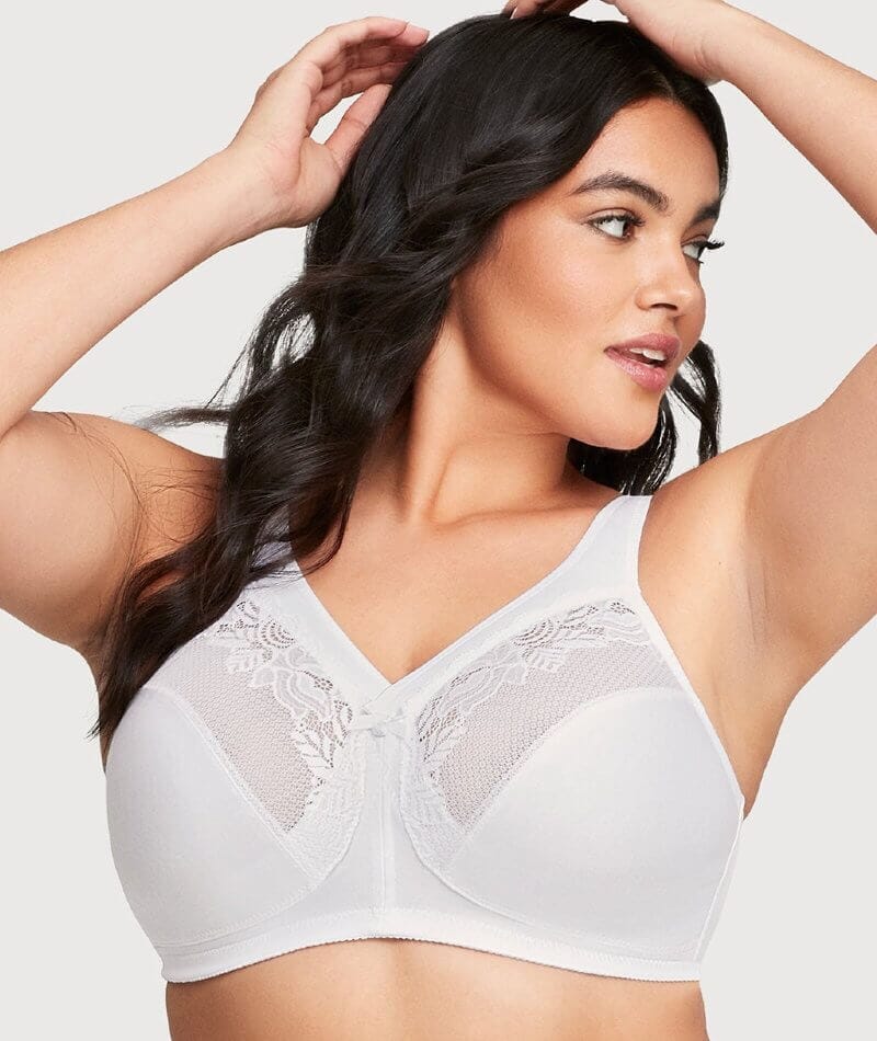 Women's Plus Size Minimizer Sleep Unlined Full Coverage Lace Wirefree Bra  44H