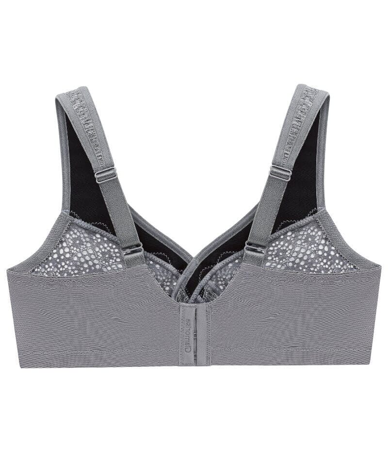 Body Up Ready Steady Medium Impact Wire-Free Sports Bra 40D, Grey Marle at   Women's Clothing store