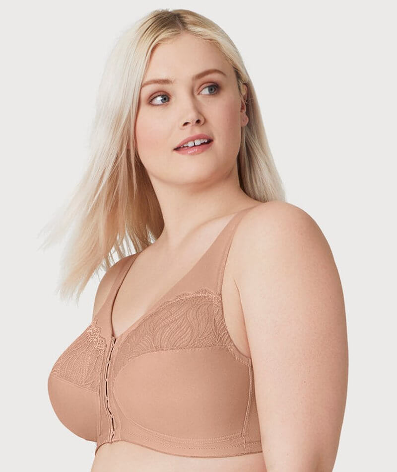 Glamorise Womens Magiclift Natural Shape Front-closure Wirefree Bra 1210  Cappuccino 52b : Target