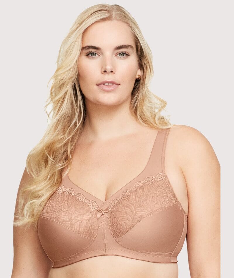 Glamorise Womens MagicLift Natural Shape Front-Closure Wirefree Bra 1210  Cappuccino 42H
