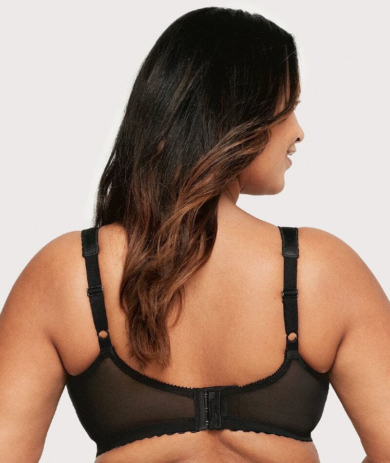 Underwire in 40D Bra Size DD Cup Sizes Black by Glamorise Support