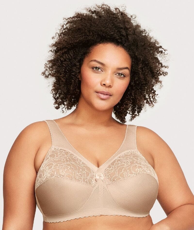 Glamorise White Comfort Lift Wire- Lace Support Bra US 50c for sale online  