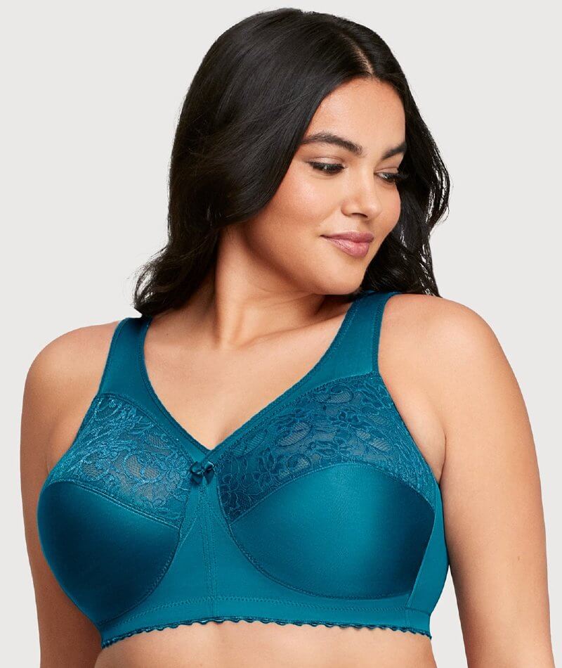 Teal lace full bust bra