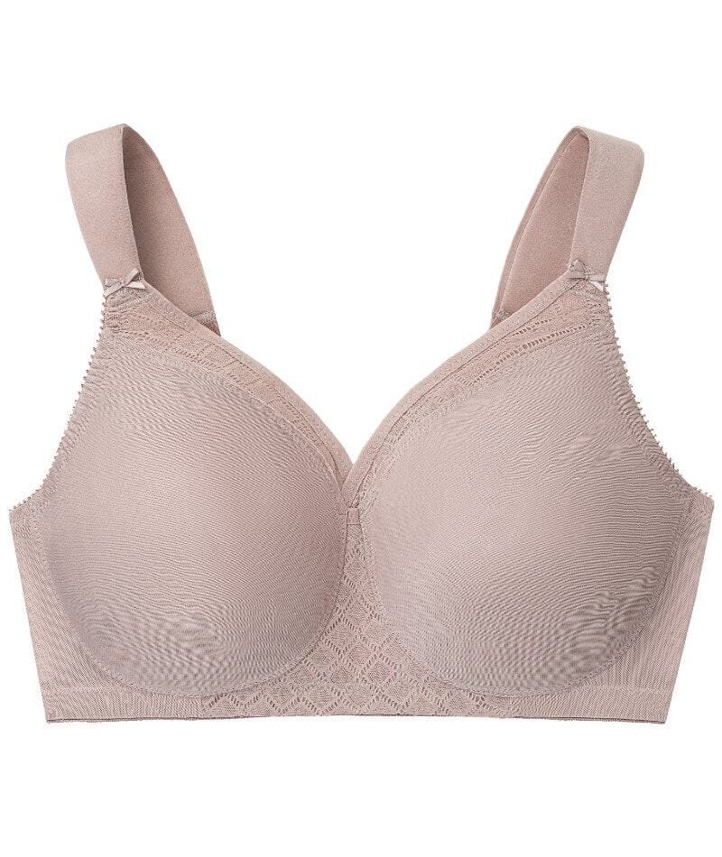 Glamorise MagicLift Seamless Wire-free Support T-Shirt Bra - Taupe - Curvy  Bras