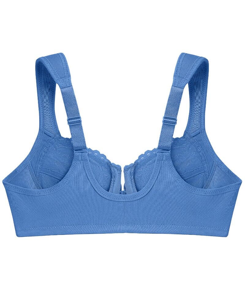 Valmont Front Close Lace Cup Underwire Bra - 8323 (36DDD, Light Blue)