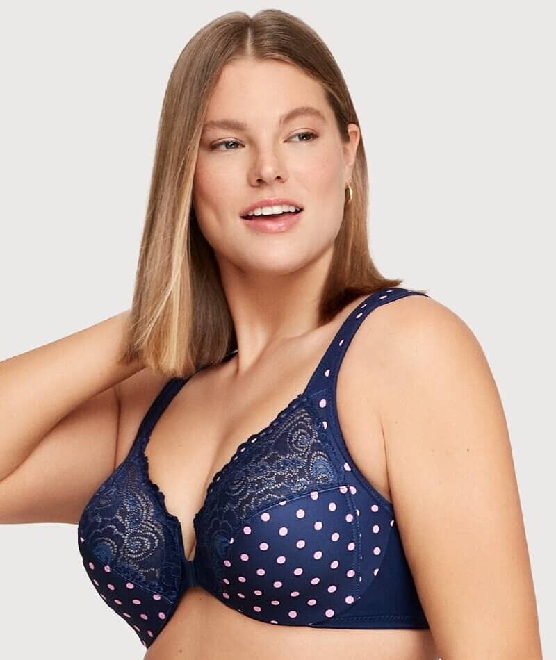 Wireless full cup front closure plus size bra - The Lingerie City