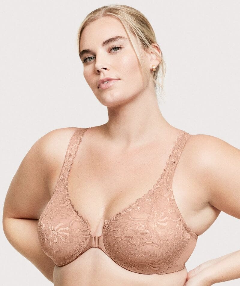 Women Sexy Front Closure Bra Full Cup Bra Comfortable Breathable