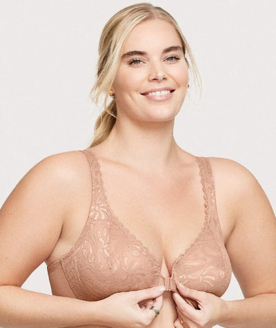GATXVG Plus Size Bra for Women, Solid Bra Front-Close Shaping Wire