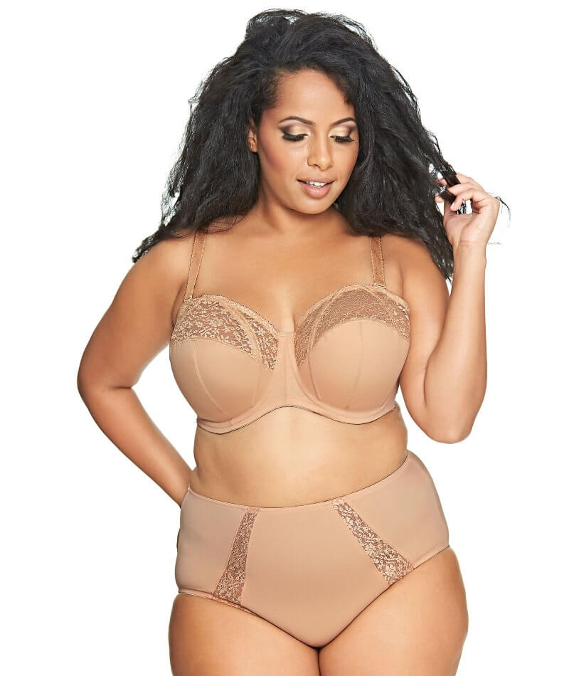 Goddess Adelaide Underwired Strapless Bra Sand Curvy Bras 