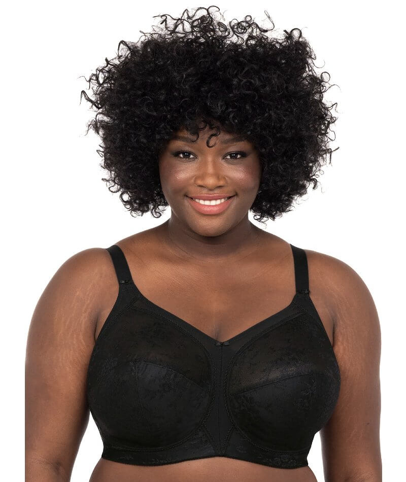 Women's Cotton Full Coverage Wirefree Non-padded Lace Plus Size Bra 48DDD 