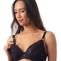 Hotmilk Heroine Plunge Nursing Bra - Black