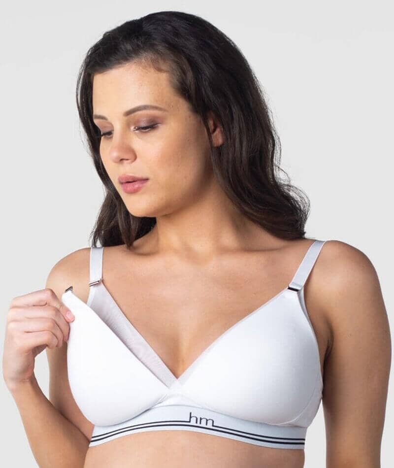 Hotmilk Icon Cotton T-Shirt Wire-free Nursing Bra - White - Curvy Bras