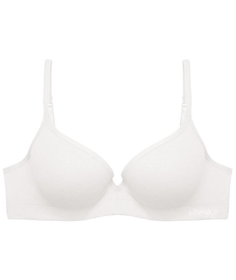 Lovable Seamless Contour Soft Cup Wire-free Bra - Basic White - Curvy Bras
