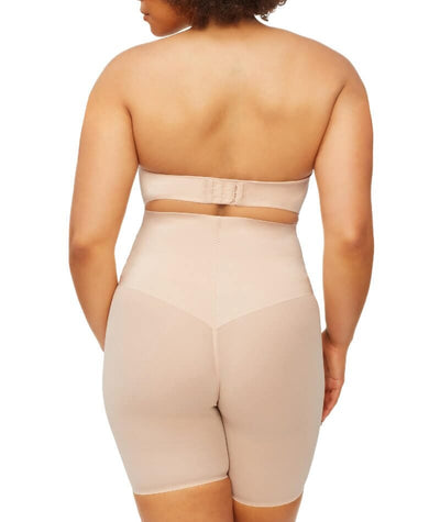 Nancy Ganz Solid & Sheer High Waisted Thigh Shaper - Warm Taupe