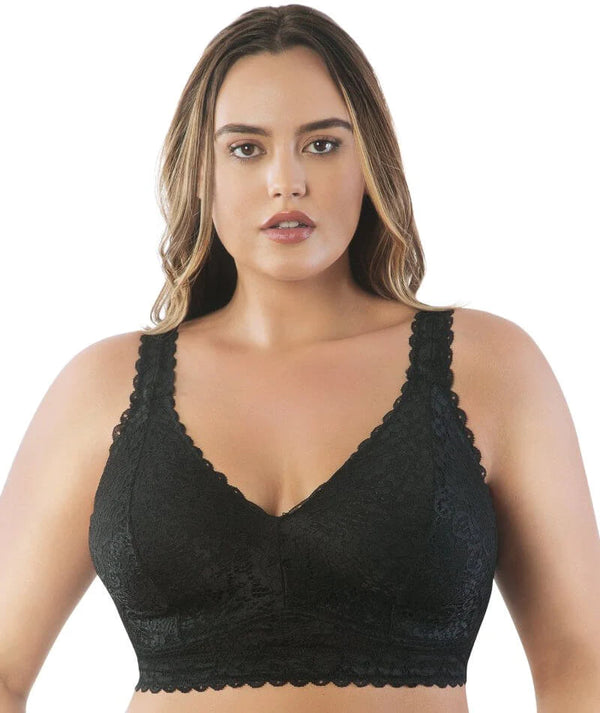 Parfait Adriana Wire-free Full Bust Lace Bralette - Black