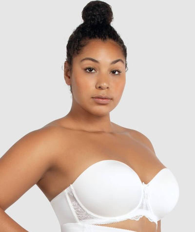 PARFAIT Elissa Women's Full Figure Convertible Full Coverage Strapless Nude  Wired Bra Style P5011-Pearl White-32DD at  Women's Clothing store