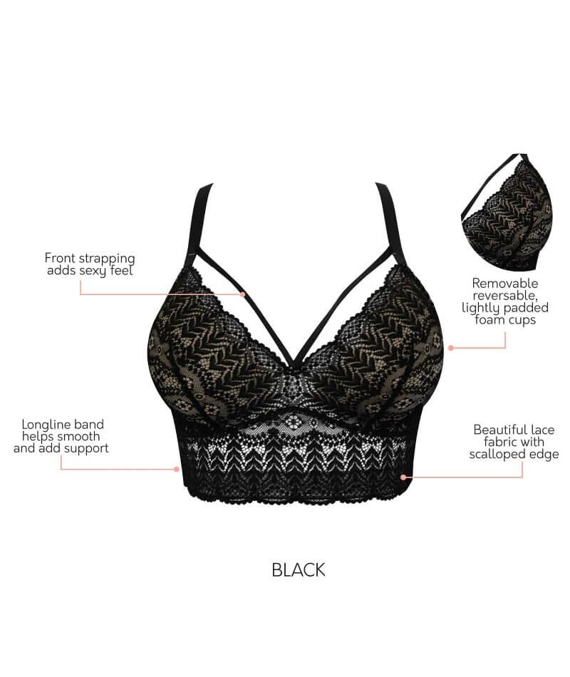 Buy Black Lace Non Padded Bralette from Next Luxembourg