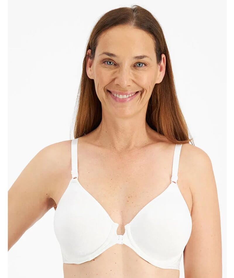 Playtex 18 Hour 'Easier On' Front-Close Wirefree Bra with Flex Back White  at  Women's Clothing store