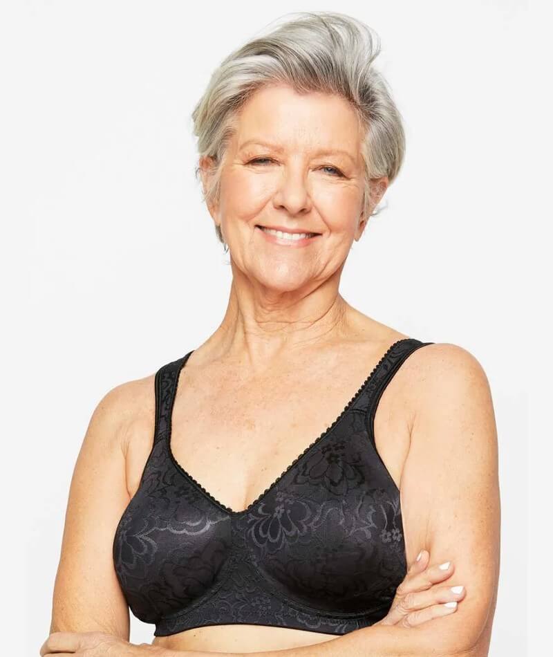 Playtex Womens 18 Hour Ultimate Lift and Support Magic Rings Bra Black 48d  for sale online