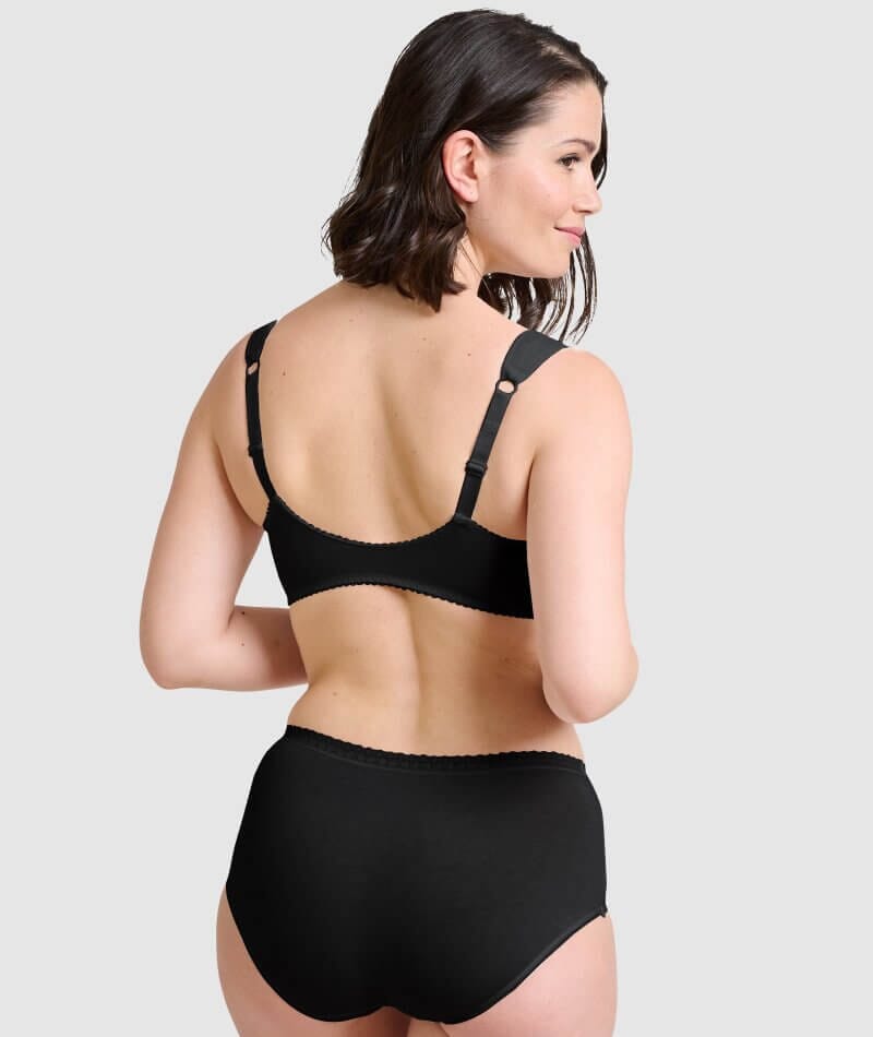 Cotton Luxe Front And Back Close Wireless Bra - Black Hue - Final Sale!