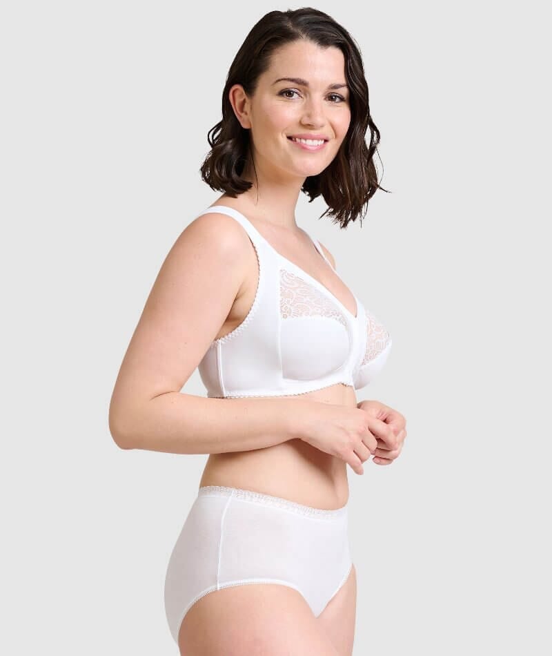 Women Front Closure Comfort Lace Bra Wire-Free Everyday Bras Wide Strap  Plus Size
