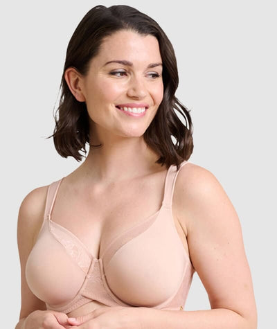 Plus Size Nude Moulded Underwired Full Cup Multiway Bra With
