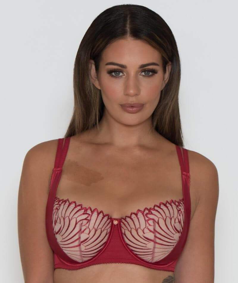 Red Balcony Bras, Red Half Cup Bras