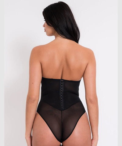 Black Strapless Lace Bodysuit