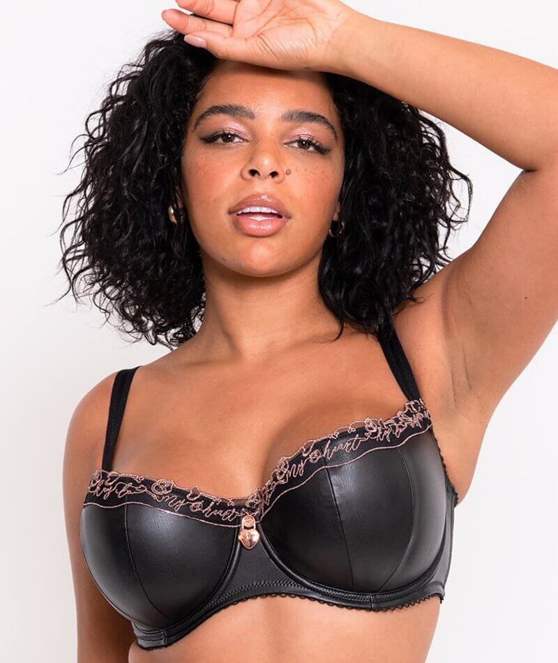 Buy Padded Underwired Demi Cup T-shirt Bra in Black with