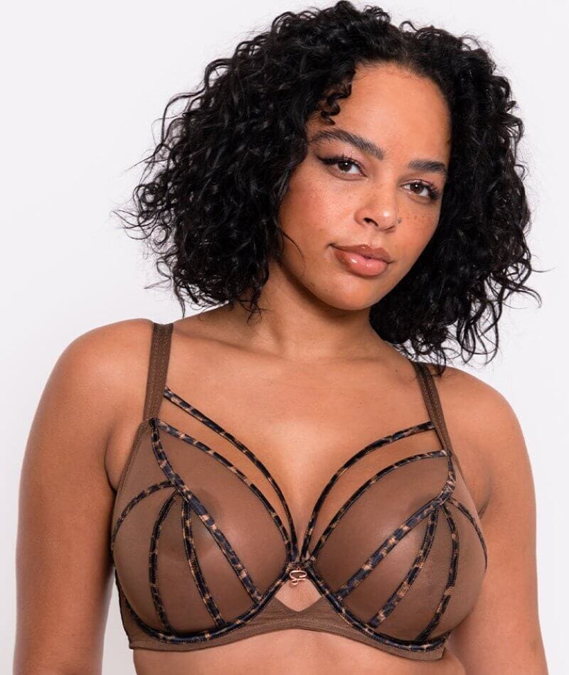 Scantilly Senses Plunge Bra - Leopard Brown