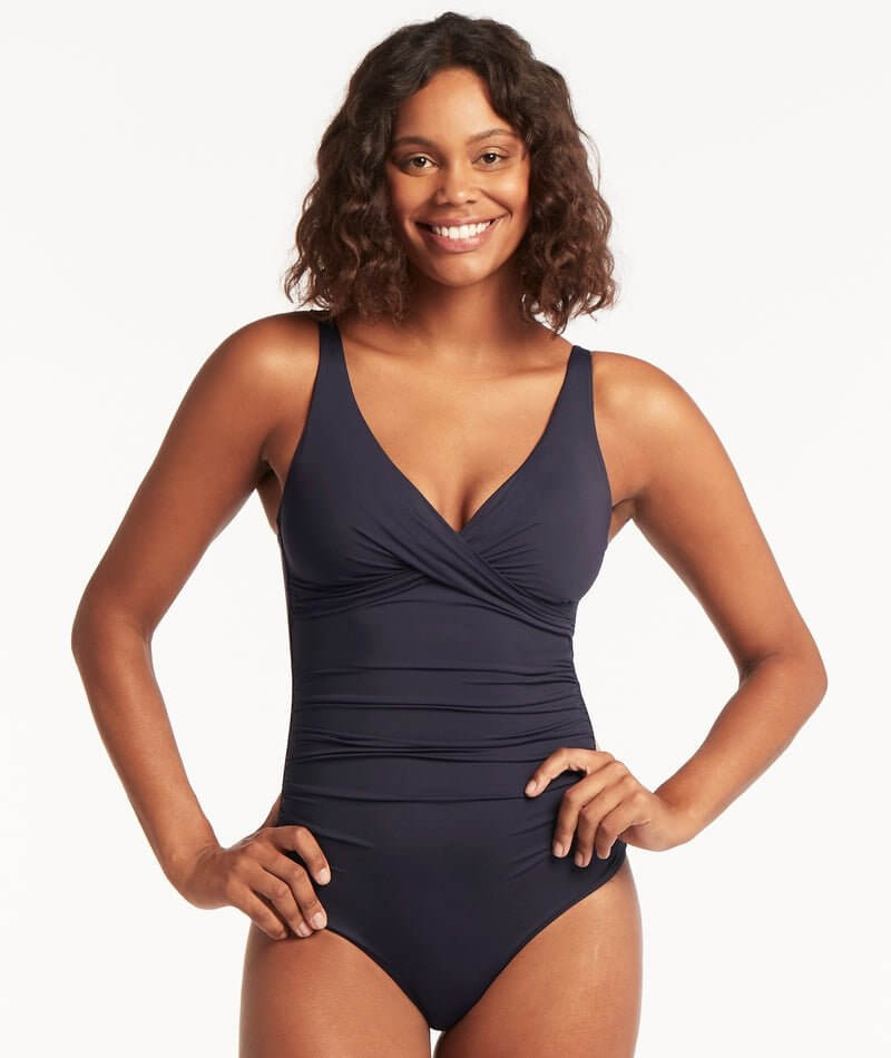 Sea Level Eco Essentials Cross Front A-DD Cup One Piece Swimsuit
