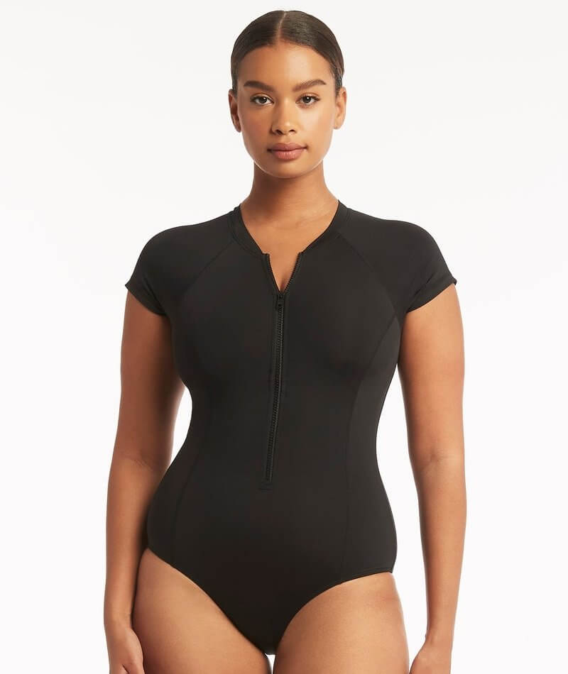 Essentials - Long Sleeve One-Piece Swimsuit for Women