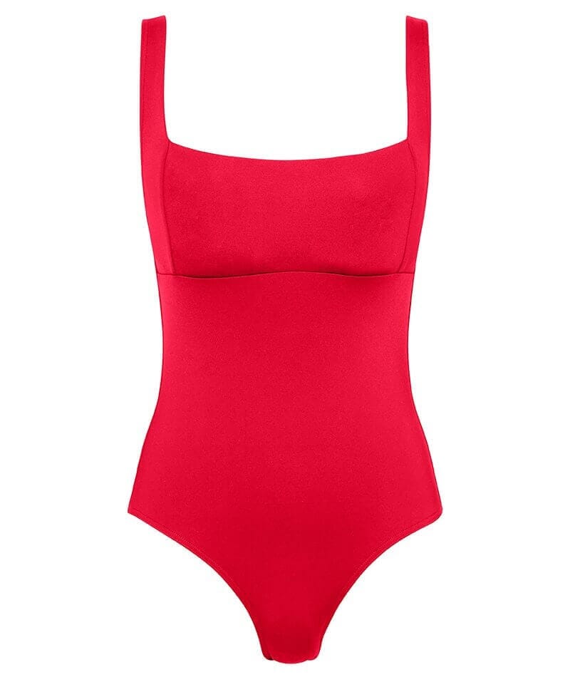 Sea Level Eco Essentials Square Neck One Piece Swimsuit - Red
