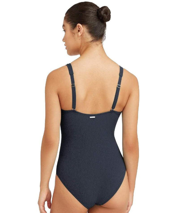 Sea Level Messina Panel Line B-DD Cup One Piece Swimsuit - Storm Blue